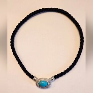 Judith Ripka Turquoise And CZ Choker Necklace
